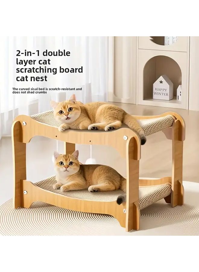 Small Cat Lounger 3 in 1 Cat Bed Resting Chair with Plush Cushion and Sisal Scratcher - Image 2